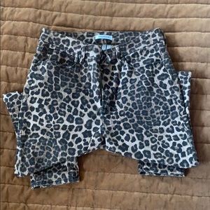 Good American Good Waist Leopard Ankle Skinny Jean